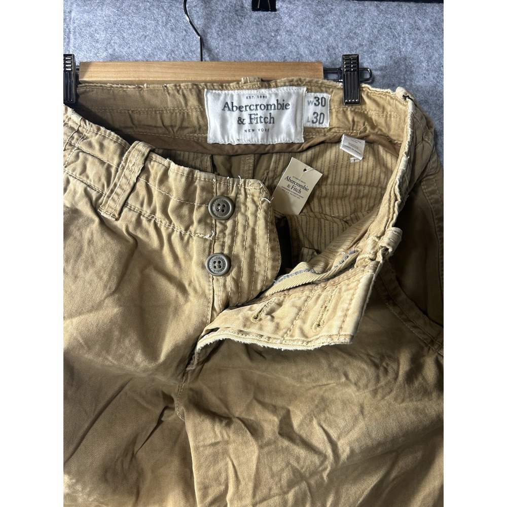 Vintage Abercrombie & Fitch Chino Pants Men's 30x30 Beige Khaki 100% Cotton Y2K